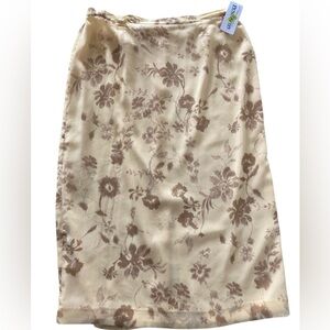 Pendleton Canary Yellow and Brown Floral Midi Skirt